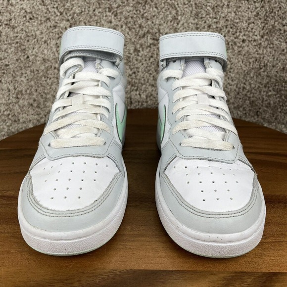 Nike Court Borough 2 High Top Sneaker Pure Platinum Mint Size 5Y Shoe CD7782-011 - Picture 2 of 11
